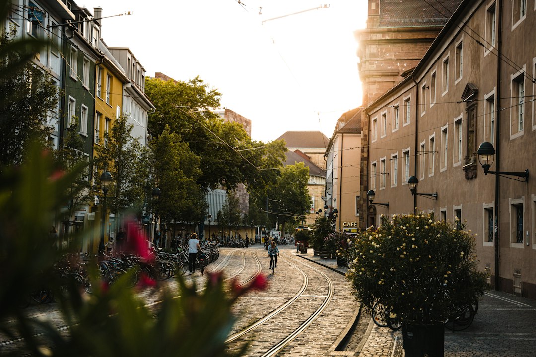 Freiburg city street in Baden-Württemberg, Germany