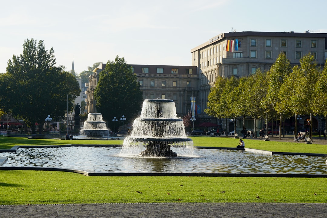Park and fountains in Wiesbaden, Hesse, Germany
